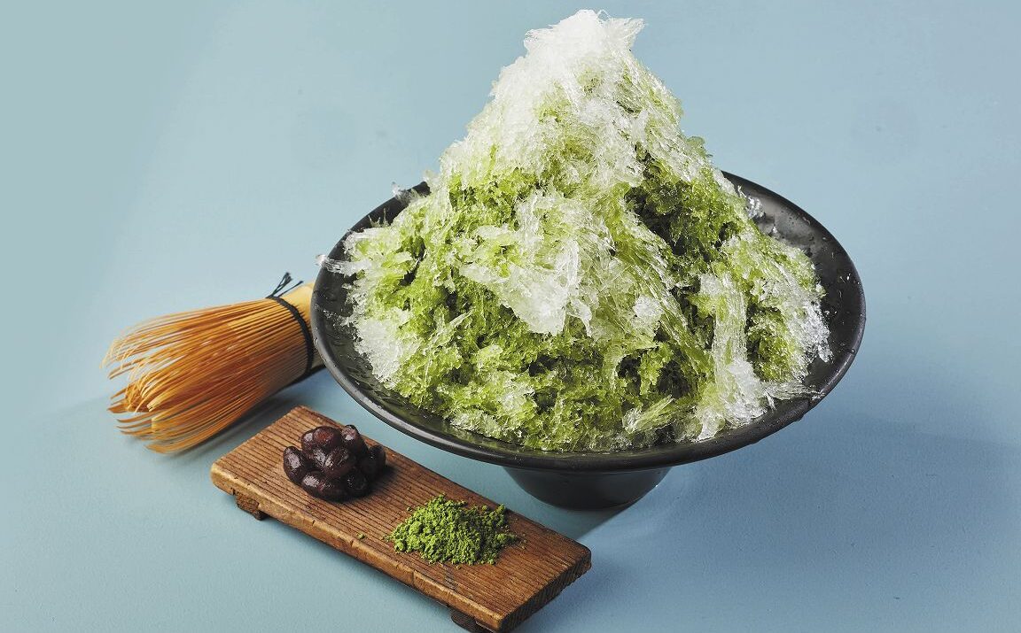 但馬天然水と 京宇治抹茶のかき氷 ～丹波ミルクアイス～